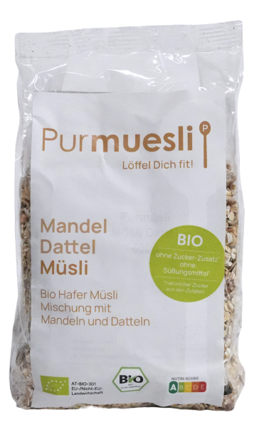 Bio Mandel Dattel Müsli ohne Zuckerzusatz, 400g